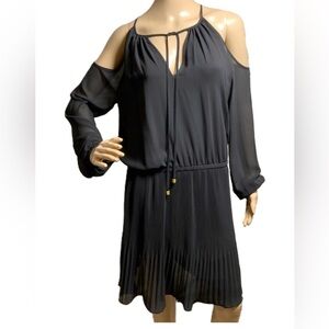 Michael Kors Women’s Dress Black Cold Shoulder Long Sleeve Size sm holiday!
